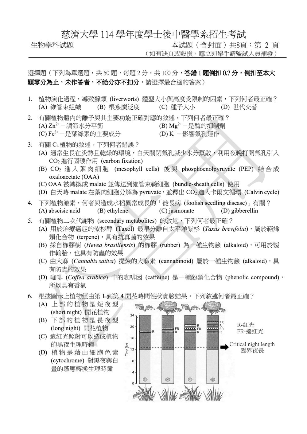 原卷第 2 頁