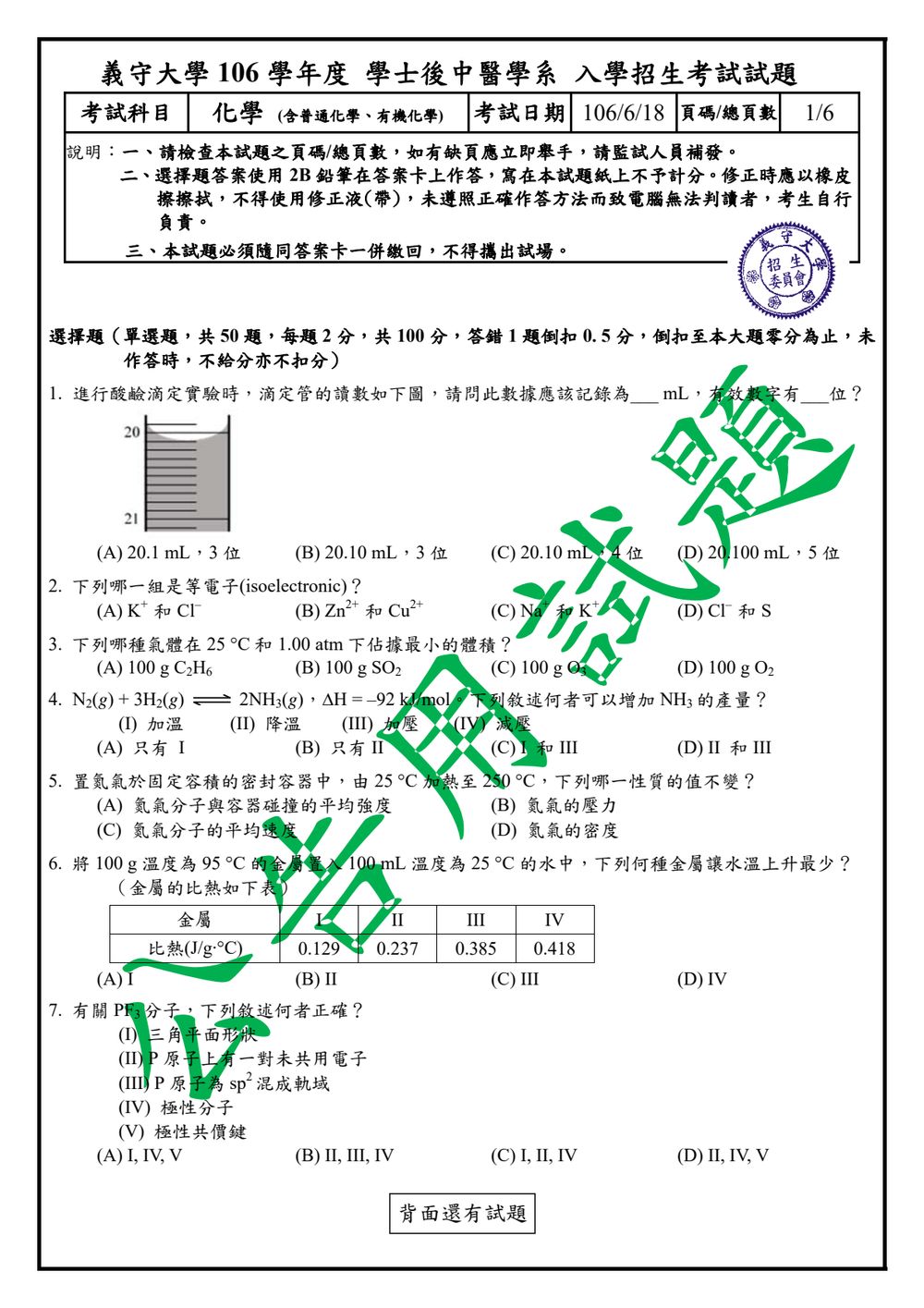 原卷第 1 頁