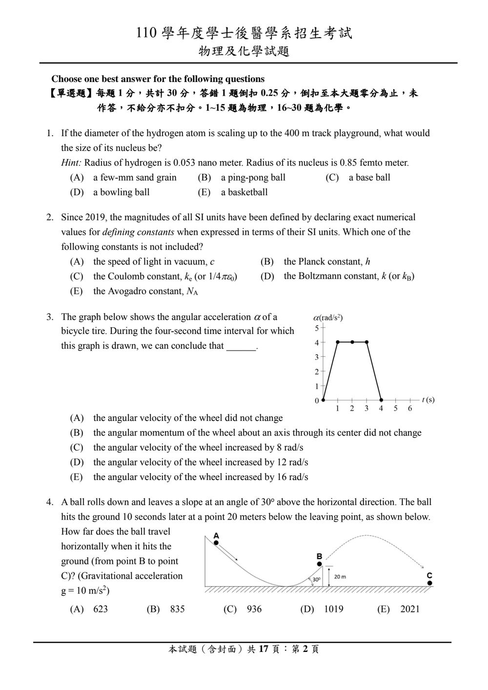原卷第 2 頁